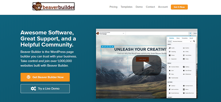 beaver-builder WordPress page builder plugins 