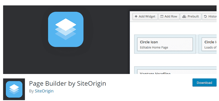 siteorigin إضافات ووردبريس لإنشاء الصفحات 