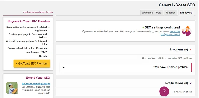 Yoast seo backend