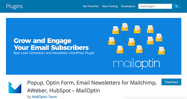 إضافة mailoptin - إنشاء قائمة بريد إلكتروني في ووردبريس