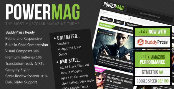 قالب powermag - أفضل قوالب ووردبريس للمدونات