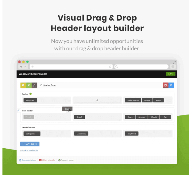 woodmart header builder