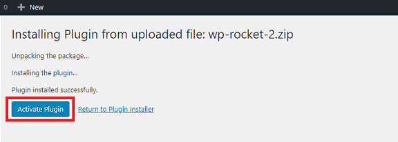 تنشيط اضافة wp rocket