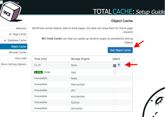 test object cache