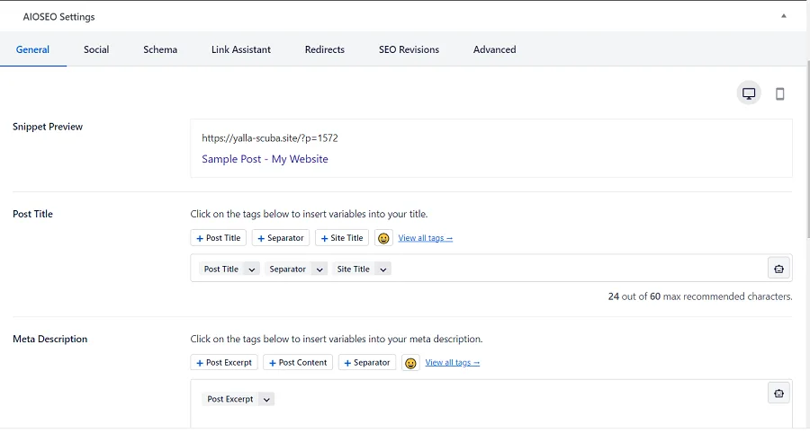 all in one seo settings 